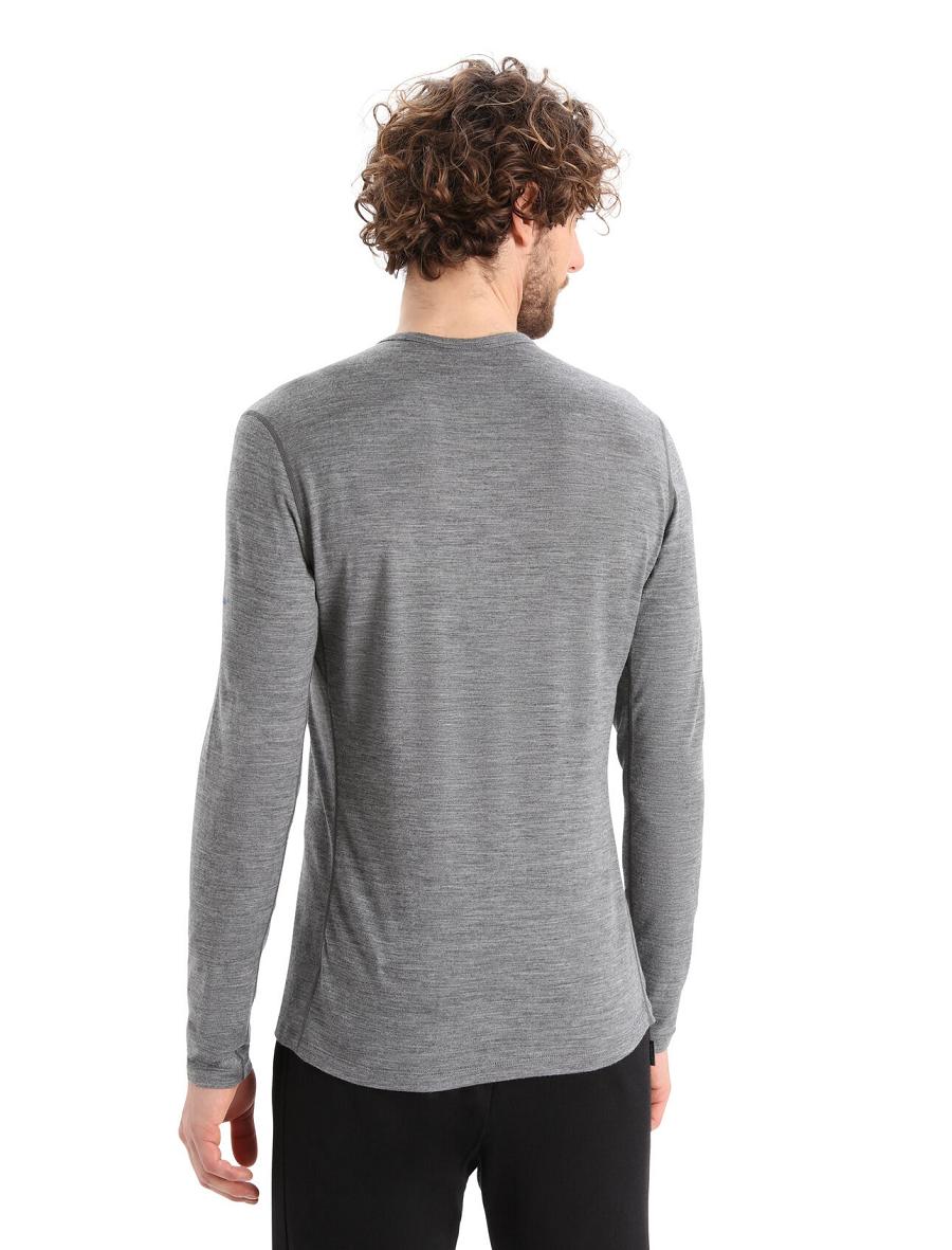 Icebreaker Merino 200 Oasis Long Sleeve Crewe Last Run Férfi Base Layers Szürke | HU 1338RVDW